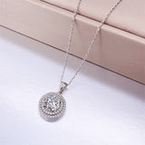 14K White Gold Plated 2 Carat Moissanite Pendant Necklace