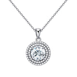 14K White Gold Plated 2 Carat Moissanite Pendant Necklace