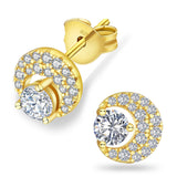 1.0 Carats Dual-Round Moon Excellent VVS1 Moissanite Earrings