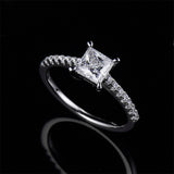 1.0 Carats VVS1 Moissanite Square Rings for Women