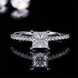 1.0 Carats VVS1 Moissanite Square Rings for Women