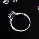 1.0 Carats VVS1 Moissanite Square Rings for Women