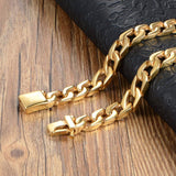 Hip hop 14MM Miami Cuban 14K Gold Bracelet