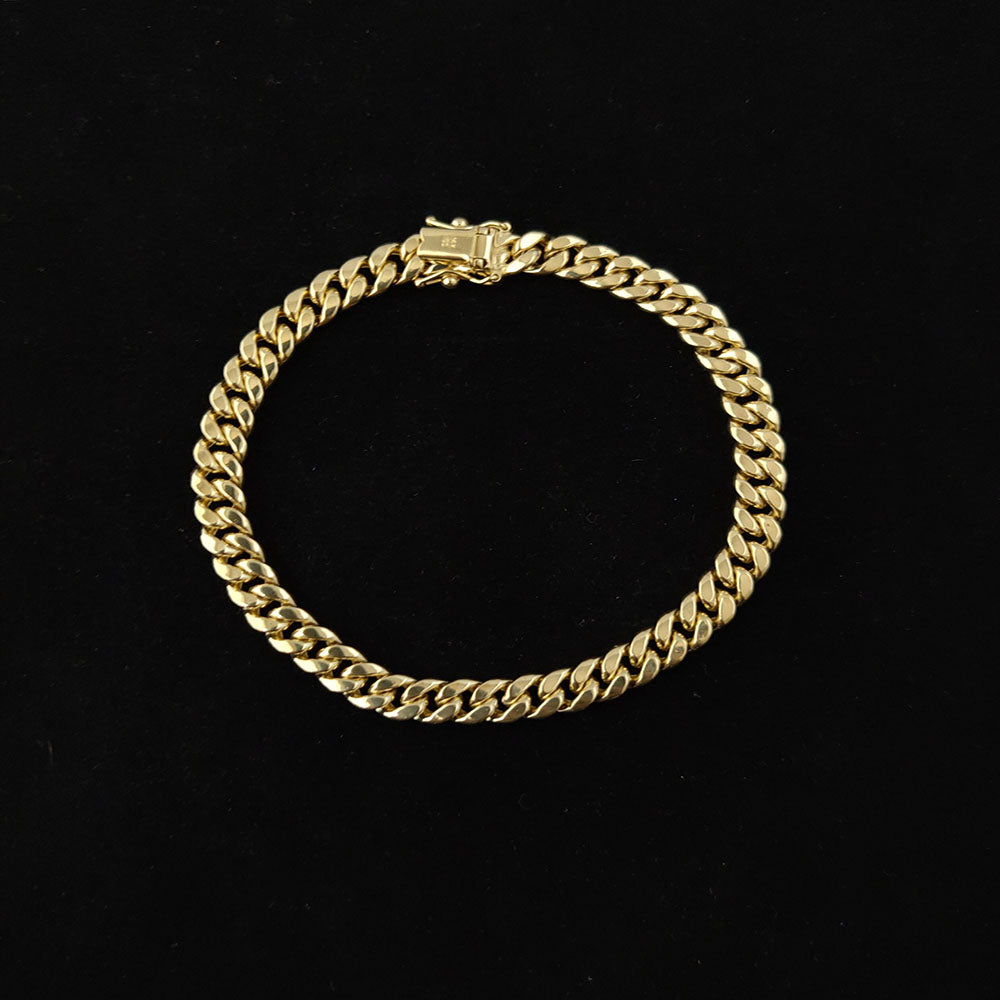 6.2MM 14k Yellow Gold Plated Miami Cuban Chain Bracelet