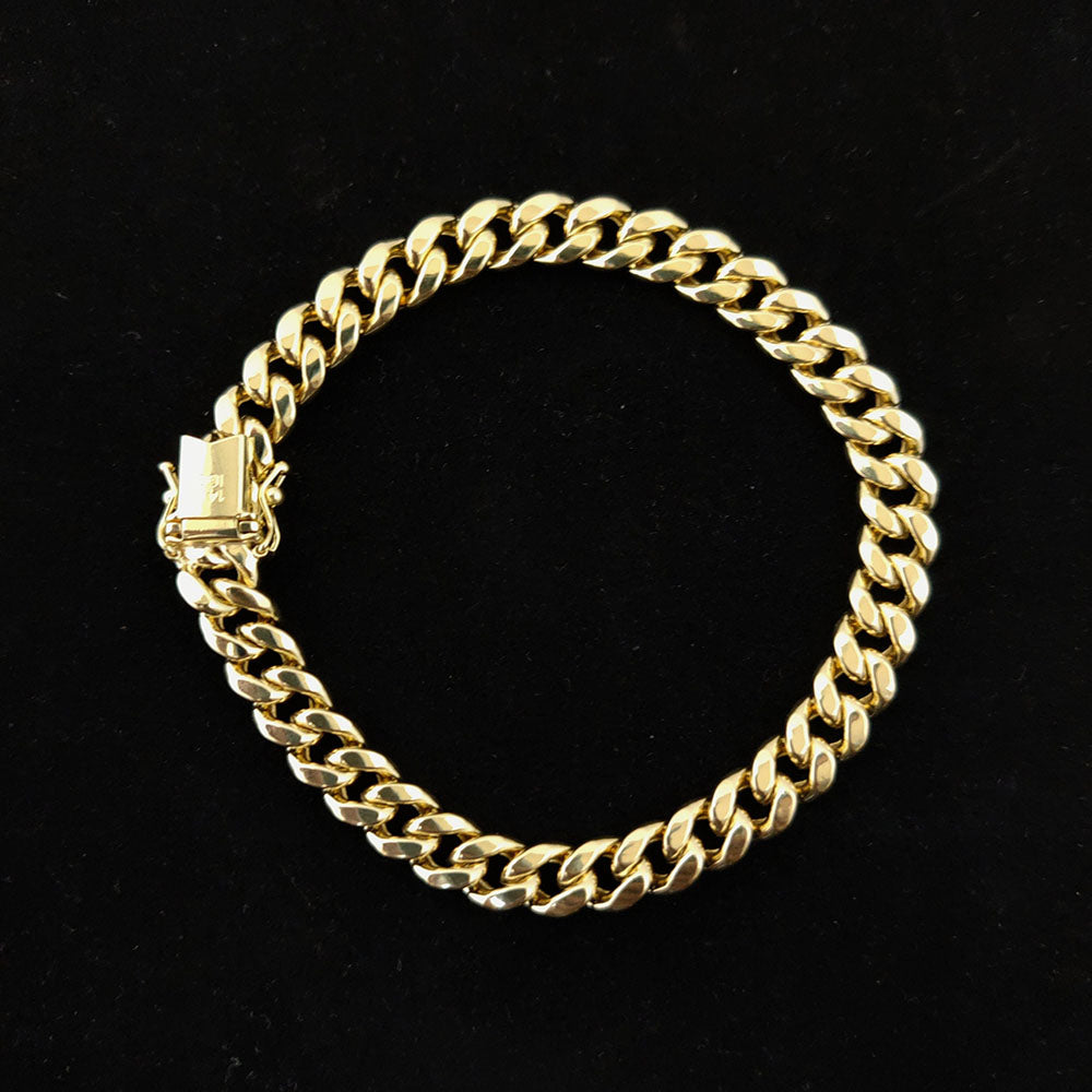 6.2MM 14k Yellow Gold Plated Miami Cuban Chain Bracelet