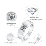 1Ct Moissanite man's Rings 925 sterling silver