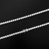 3MM 925 Sterling Silver Moissanite Tennis Necklace for Men and Women