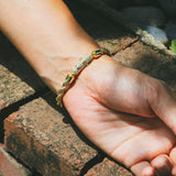 Hip Hop 6mm Iced Out Twist Rope Men's Bracelet in 14K Gold