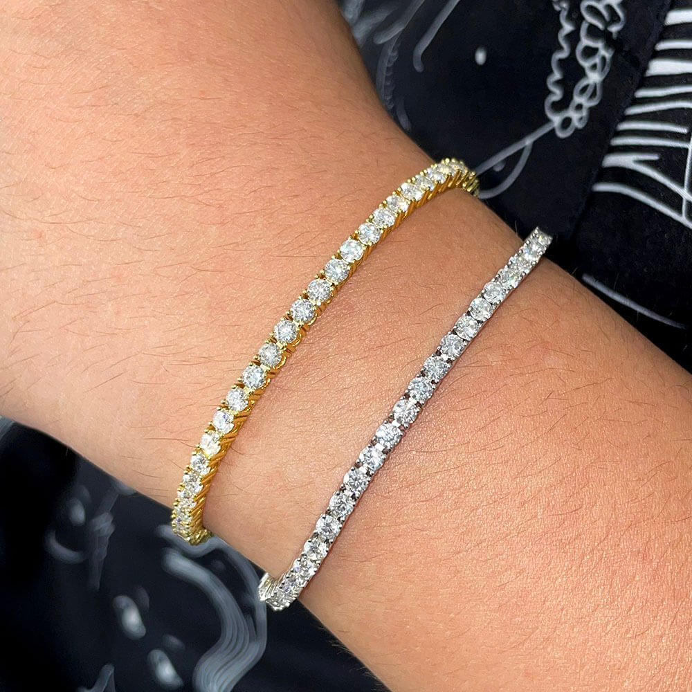 3MM Moissanite 14K Gold Plated Sterling Silver Tennis Bracelet