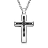 Black Moissanite Cross Pendant Necklace  