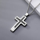 Black Moissanite Cross Pendant Necklace  