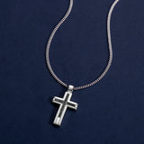 Black Moissanite Cross Pendant Necklace  