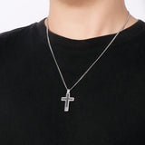 Black Moissanite Cross Pendant Necklace  