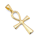 Hip Hop Cross Pendant 14k Solid Gold Stud Earrings