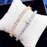 4MM Moissanite 14K White Gold Plated Sterling Silver Tennis Bracelet