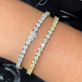 4MM Moissanite 14K Gold Plated Sterling Silver Tennis Bracelet