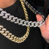 20MM Iced Out Moissanite Hip Hop Cuban Chain Necklace