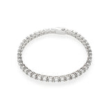 4MM Moissanite 14K White Gold Plated Sterling Silver Tennis Bracelet