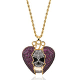 Iced Out Skull Heartbreak Pendant Hip Hop Necklace