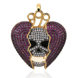 Iced Out Skull Heartbreak Pendant Hip Hop Necklace