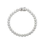 6MM Moissanite Diamond Tennis Bracelet in 14K White Gold-plated Sterling Silver