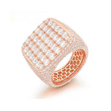 Iced Out Moissanite Miami Hip-Hop Cuban Wide Ring