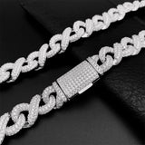 13MM Hollow Out Moissanite Cuban Chain Necklace for Men Women