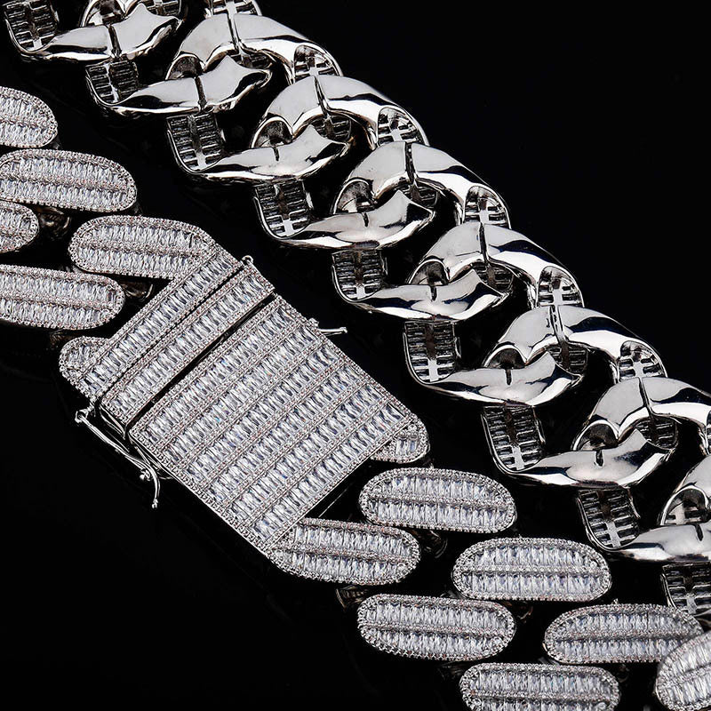 39MM 3A+CZ Stone Cuban Curb Miami Link Chain Necklace for Men Rapper