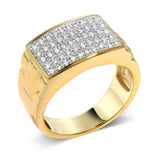 Men's Iced Out White Diamond Moissanite Pave Cuban Ring