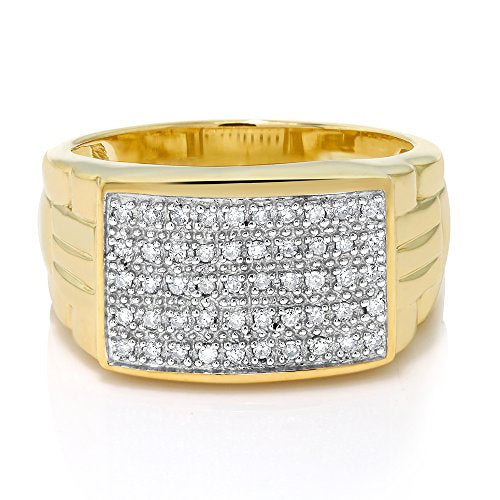 Men's Iced Out White Diamond Moissanite Pave Cuban Ring