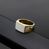 Men's Iced Out White Diamond Moissanite Pave Cuban Ring