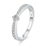 14K White Gold Plated 0.33 Carats VVS1 Moissanite Rings