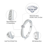 14K White Gold Plated 0.33 Carats VVS1 Moissanite Rings