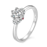 Engagement Ring for Women with 1.0 Carats VVS1 Moissanite Prong Setting