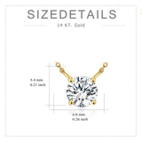 Round Cut Moissanite Pendant Choker Necklace in 14K Yellow Gold  for Women