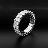 3MM Moissanite 14k White Gold Plated Iced Out Hip Hop Ring