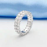 3MM Moissanite 14k White Gold Plated Iced Out Hip Hop Ring