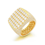 Iced Out Moissanite Miami Hip-Hop Cuban Wide Ring